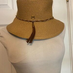 Halston Heritage Tan and Brown Wide Brim Hat